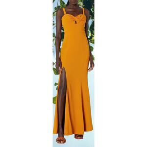 NWT Dress the Population Brooke Sleeveless Honey Cut-Out Long Gown S